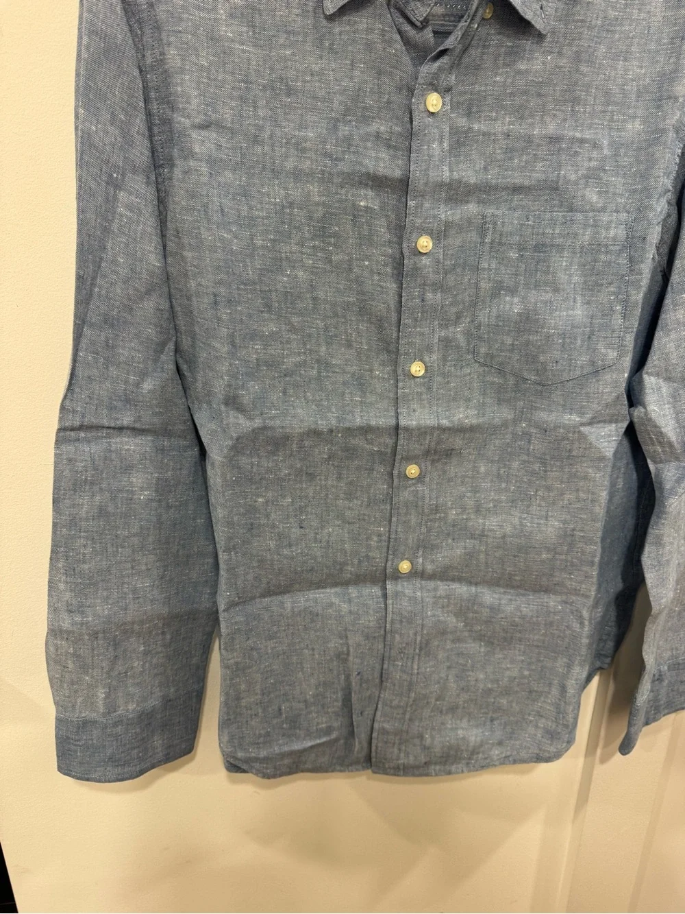J. Crew Men's Heathered Light Blue Button-Down Shirt